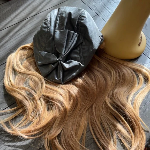 In style 3/4 premium human hair wig removable attaches to hat - Picture 4 of 8